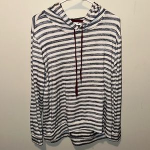 Navy and White Hooded Top